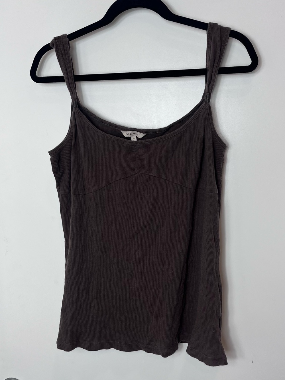 Y2K Old Navy Brown Casual Ribbed Tank Top Sleeveless XL Cotton Cami